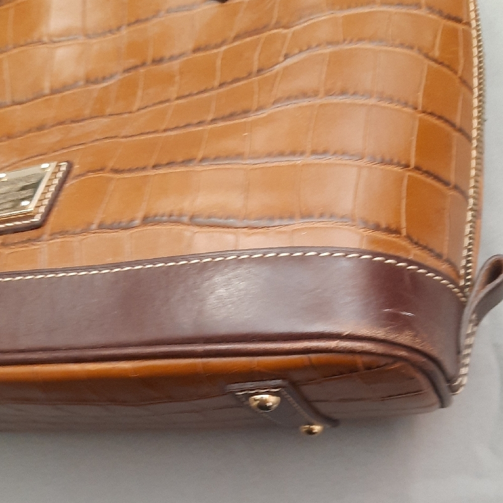 Dooney Bourke Tan Croc-Embossed Satchel - Picture 13 of 16